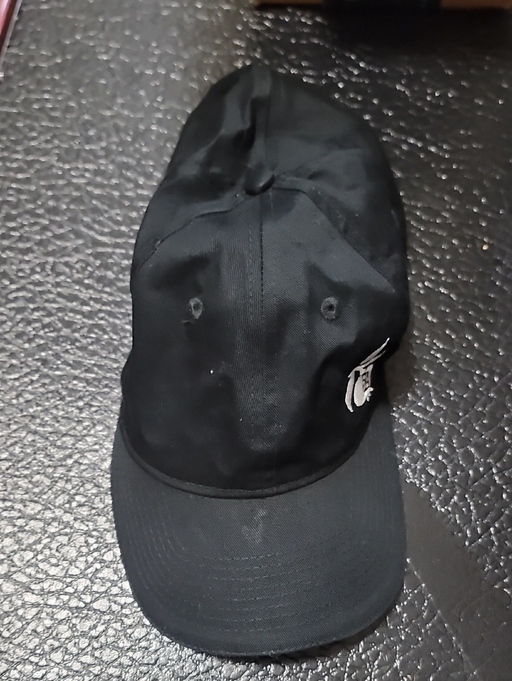 Black with White Embroidered Peach Logo Baseball Dad Hat Cap
